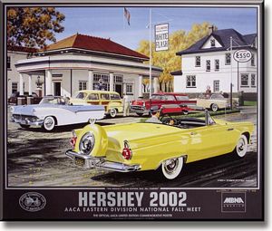 2002 AACA Eastern Division National Fall Meet (Hershey) Poster - 1956 Ford Thunderbird