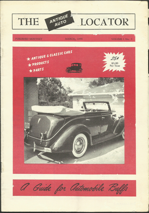 The Antique Auto Locator: March 1970