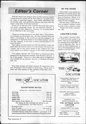 The Antique Auto Locator: March 1970