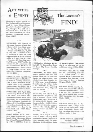 The Antique Auto Locator: March 1970