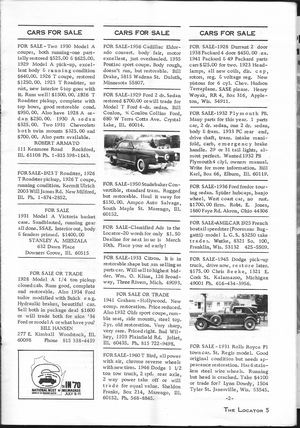 The Antique Auto Locator: March 1970