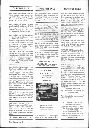 The Antique Auto Locator: May 1970