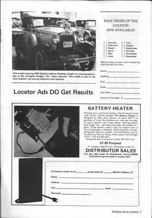 The Antique Auto Locator: January 1971