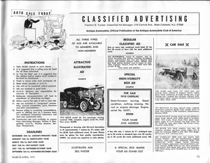 Antique Automobile: March-April 1972