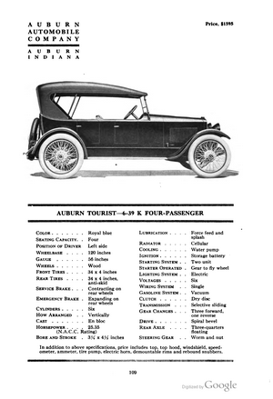 Auburn Tourist 6-39 K Four-Passenger Car