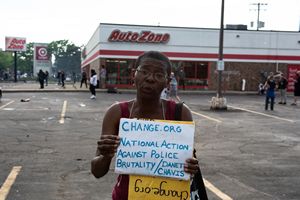 Vandalized AutoZone in Minneapolis