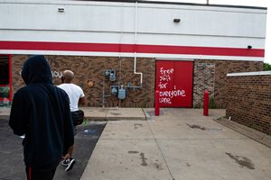 Vandalized AutoZone in Minneapolis