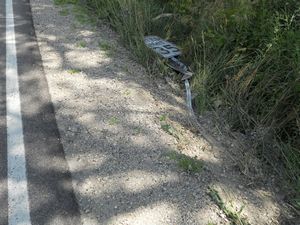 Flattened Road Sign