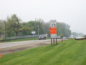 Work Zone in Huntley