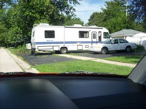 Camper Blocking Sidewalk
