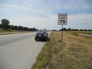 75mph Sign