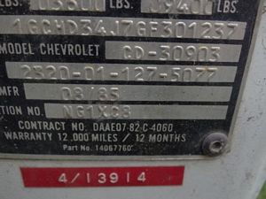 1985 Chevrolet M1008 Truck