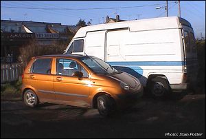 Blue And White Van Man