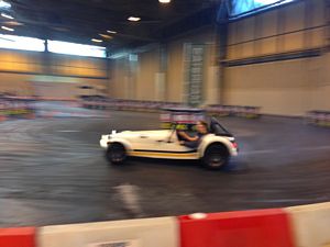 2014 Autosport International - A Caterham going sideways
