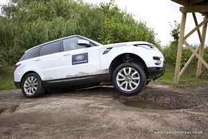 off-roading in a Range Rover Sport