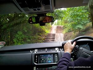 off-roading in a Range Rover Sport
