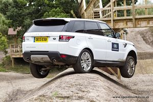 off-roading in a Range Rover Sport