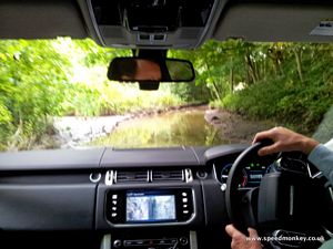 off-roading in a Range Rover Sport