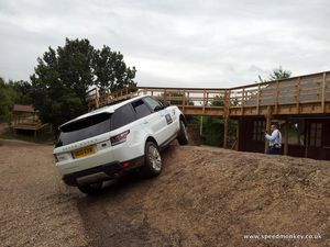 off-roading in a Range Rover Sport
