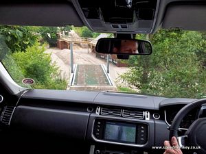 off-roading in a Range Rover Sport