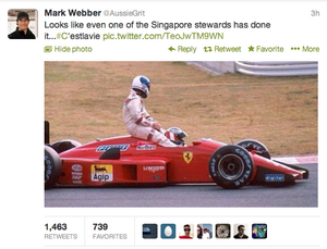 Mark Webber 2013 Singapore Grand Prix