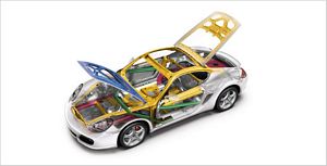 Porsche Cayman cutaway