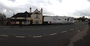 Caravan crash into pub