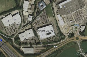 Porsche headquarters gypsy camp