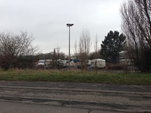 Porsche headquarters gypsy camp