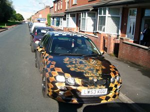 MG ZR with Chris Bangle approved flame styling