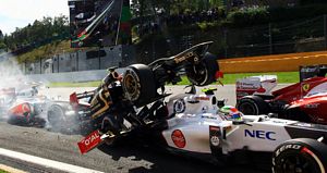 Romain Grosjean Belgian Grand Prix crash