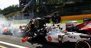 Romain Grosjean Belgian Grand Prix crash