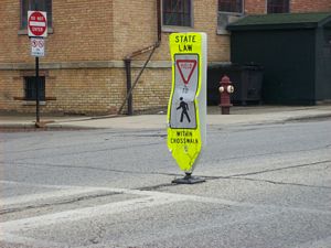 Yield to Pedestrians in Crosswalk Sign