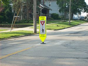 Yield to Pedestrians in Crosswalk Sign