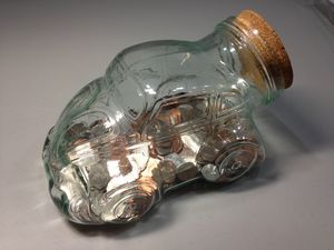 Volkswagen Beetle Glass Jar