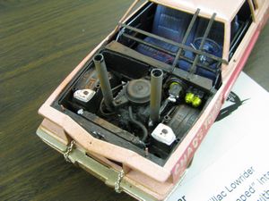 Pink Cadillac Demolition Derby Model Car