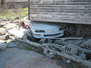 Hurricane Katrina Damaged Car Chevrolet Camaro