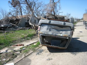 Dodge Caravan damaged by Hurricane Katrina