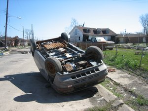 Dodge Caravan damaged by Hurricane Katrina