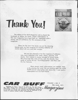 Car Buff Magazine: February/March 1971