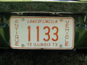 1972-1973 Illinois Antique Vehicle License Plate