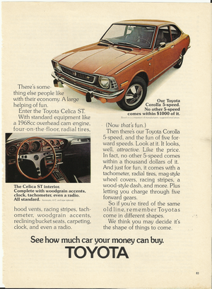 Toyota Celica ST Advertisement