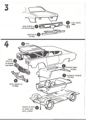 1970 Chevrolet Chevelle AMT Model Kit Instructions