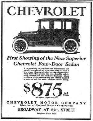 1922 Chevrolet Advertisement