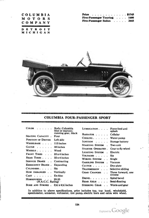 Columbia Four-Passenger Sport