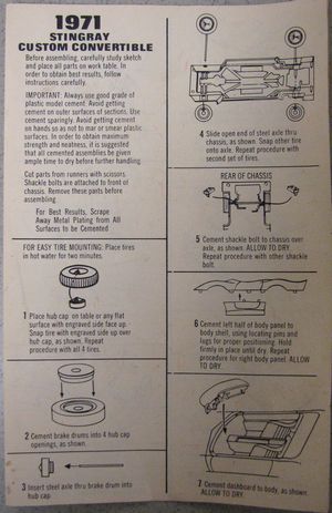Palmer 1971 Corvette Stingray Convertible Instructions
