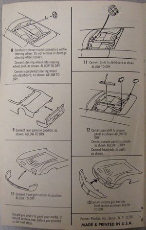 Palmer 1971 Corvette Stingray Convertible Instructions