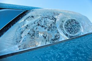 frosty Toyota headlight