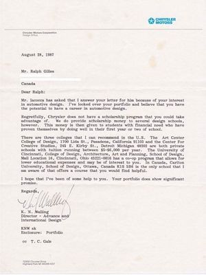 Ralph Gilles Letter