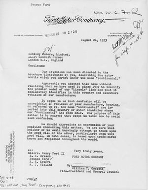 Edsel delay letter